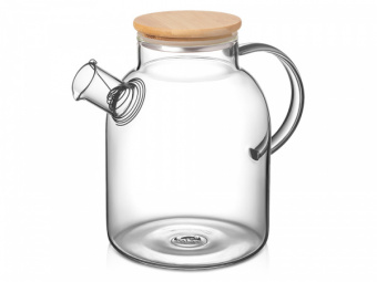 картинка Стеклянный чайник с бамбуковой крышкой Sencha M от магазина PapriQ
