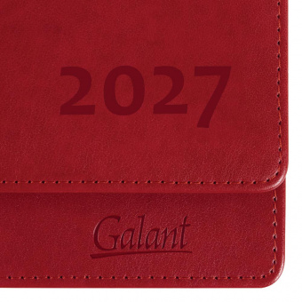 картинка Планинг датированный 2027, 305х140 мм, GALANT "Ritter", под кожу, красный, 118207 в разных цветах с печатью логотипа.